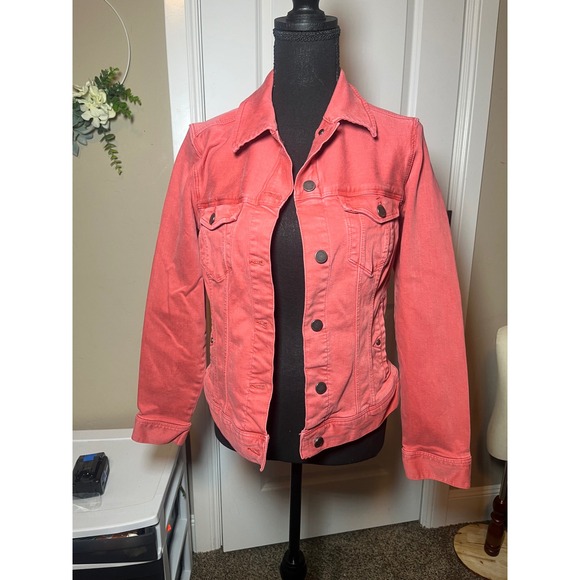 Liverpool Los Angeles Jackets & Blazers - Liverpool Los Angeles Coral Denim Jacket Size Small Classic‎ Trucker Style small